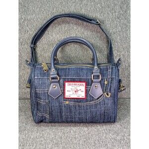 True Religion Denim Satchel Handbag World Tour Crossbody Shoulder Bag NWOT